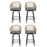 All-Weather Bar Stools with Elegant Woven Detailing – Set of Four