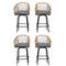 All-Weather Bar Stools with Elegant Woven Detailing – Set of Four
