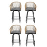 All-Weather Bar Stools with Elegant Woven Detailing – Set of Four