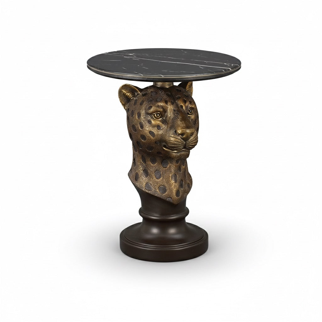 Leopard Head Accent Table