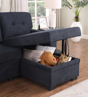 Lucca II - 84.5"W Reversible Sleeper Sectional Sofa with Storage Chaise