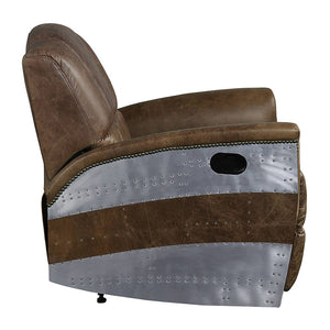 Brancaster - Power Motion Recliner - Retro Brown Top Grain Leather & Aluminum
