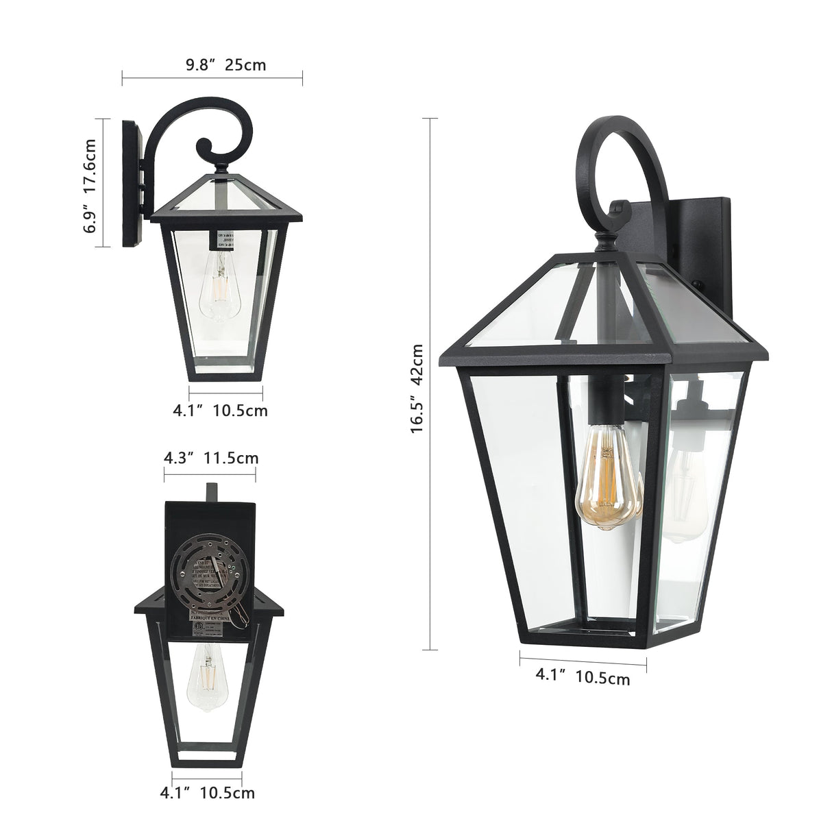 10" 2-Piece Outdoor Wall Lanterns