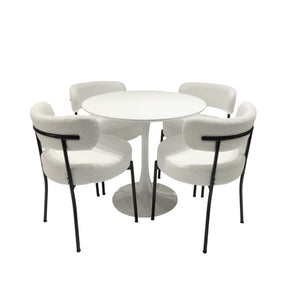 Mid-Century Modern Dining Chair With Curved Backrest