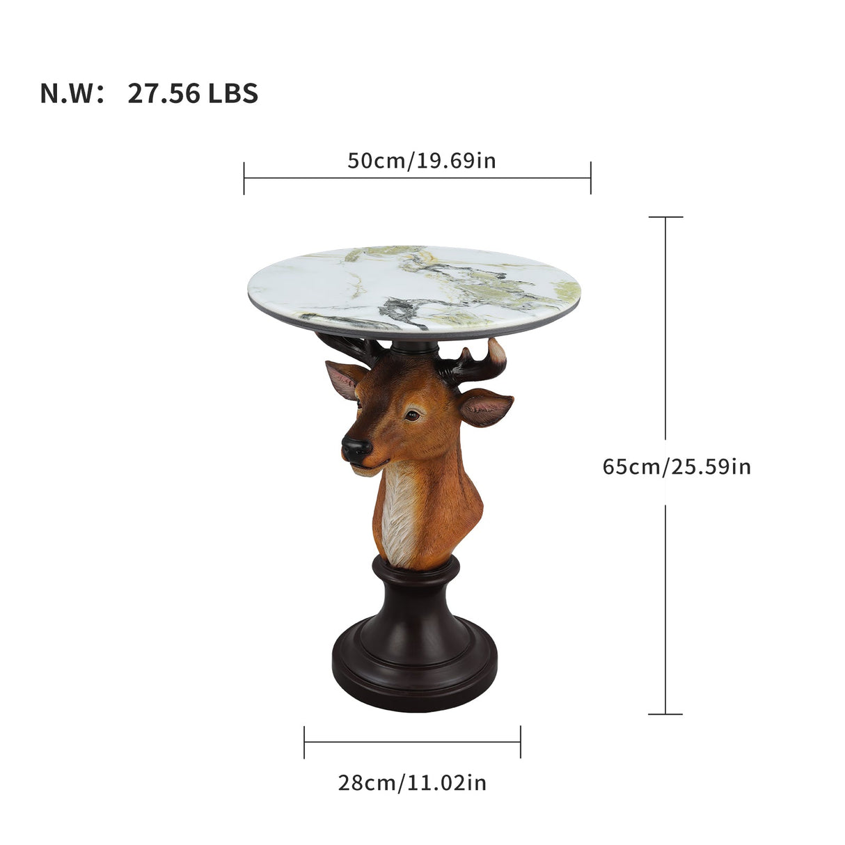 Deer Head Accent Table