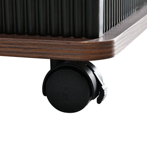 Adjustable End Table With Wheels, 360°Rotating Top And Storage Space