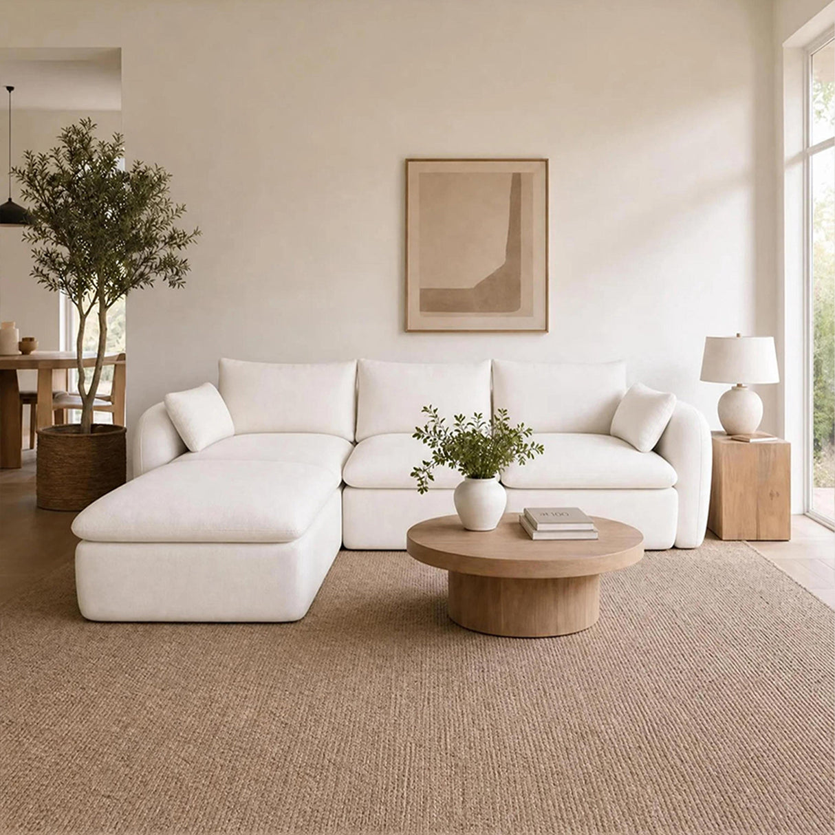 Fully Sponge Compressed Sectional Sofa