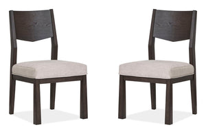 Tauren - Upholstered Side Chair With Solid Back (Set of 2) - Coffee Bean