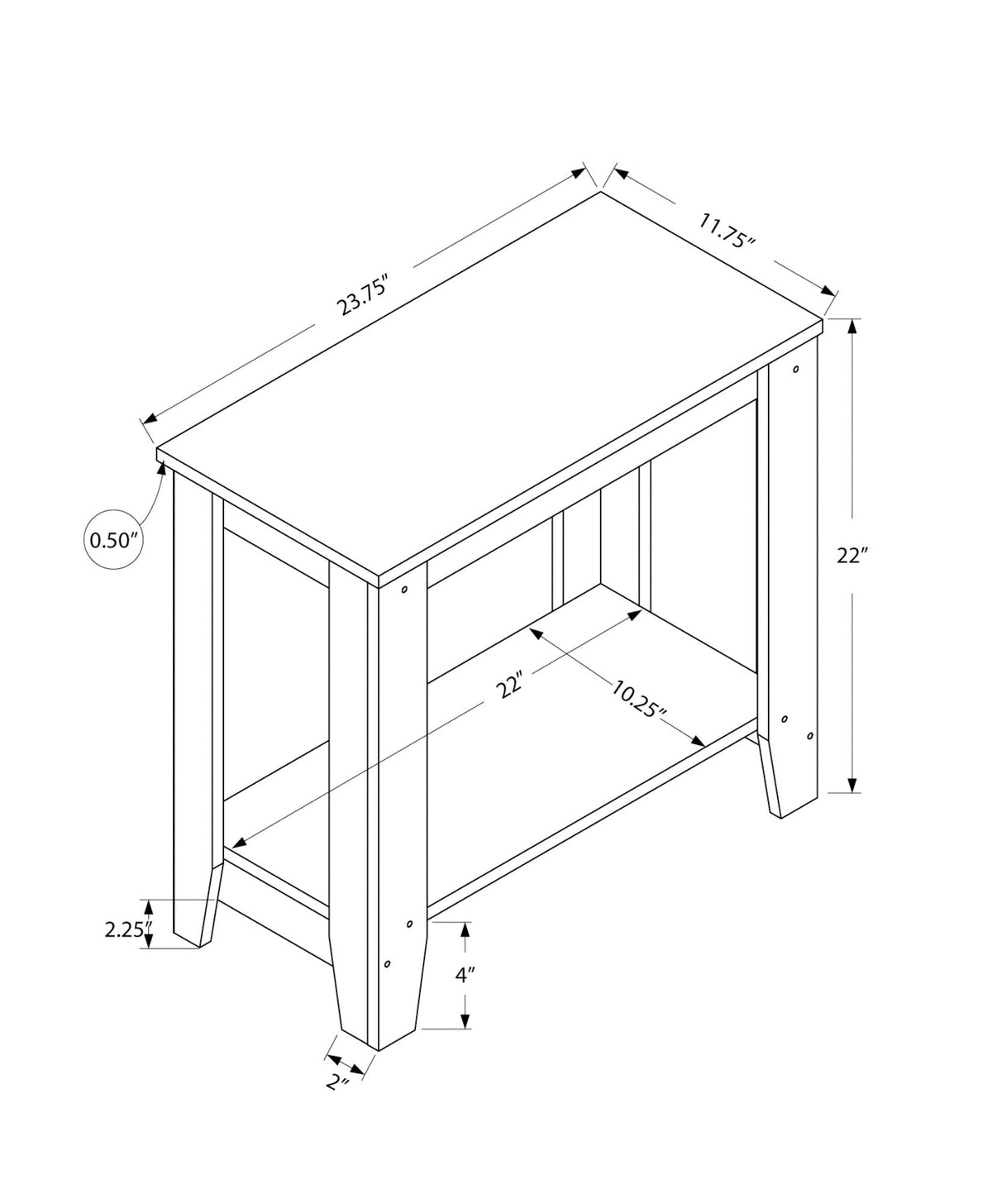 Accent Table Side Transitional - Elegant Design