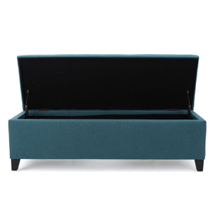 Contemporary Storage Ottoman Bench With Upholstery