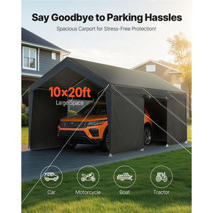 Carport Car Canopy 12x20FT Heavy Duty Outdoor Car Shelter with Sidewalls