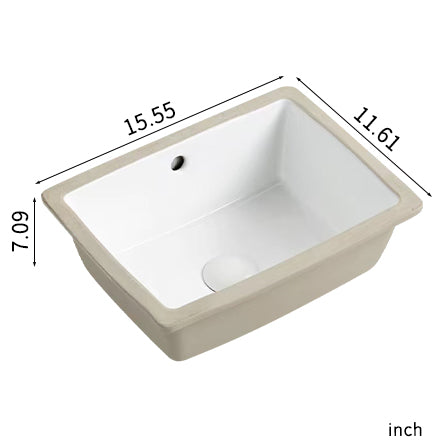 16 Inch Rectangle Undermount Bathroom Sink