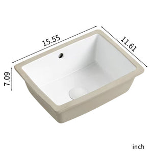 16 Inch Rectangle Undermount Bathroom Sink