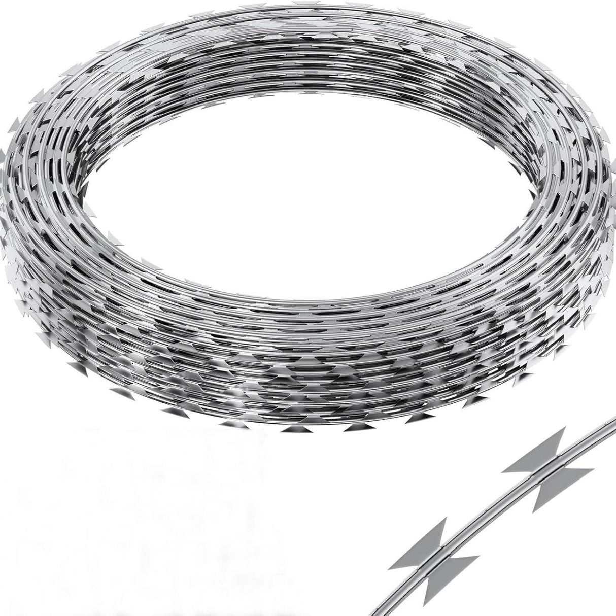Galvanized Barbed Wire Fence Roll, Security Fencing With Sharp Razor Edges