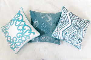 Blue and Spa Seashells Set of 2