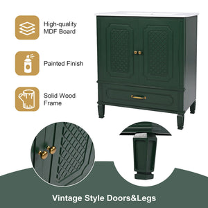 Bathroom Vanity With Sink, Soft Closing Door, Multi Functional Storage