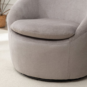 Winnie Modern Teddy Fabric Barrel Chair - 360° Swivel