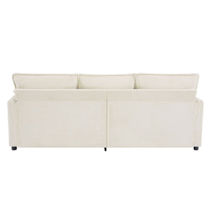 Modern 3 Seater Sofa With Side Storage Pockets For Living Room