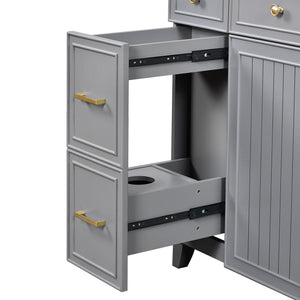 Bathroom Vanity With Ceramic Sink, Soft Close Doors, Adjustable Shelves