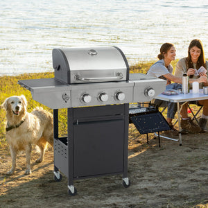 GigaTech 3 Burner Stainless Steel Propane Grill with Side Burner