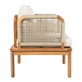 Outdoor 5-Piece Acacia Wood and Rope Patio Sofa Set