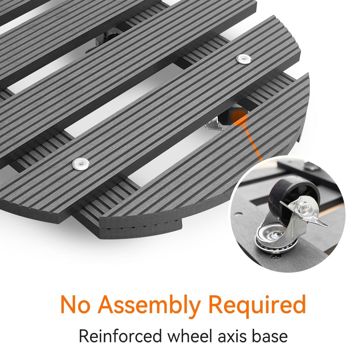6-Pack 12" Round Plant Stand with 360° Lockable Caster Wheels