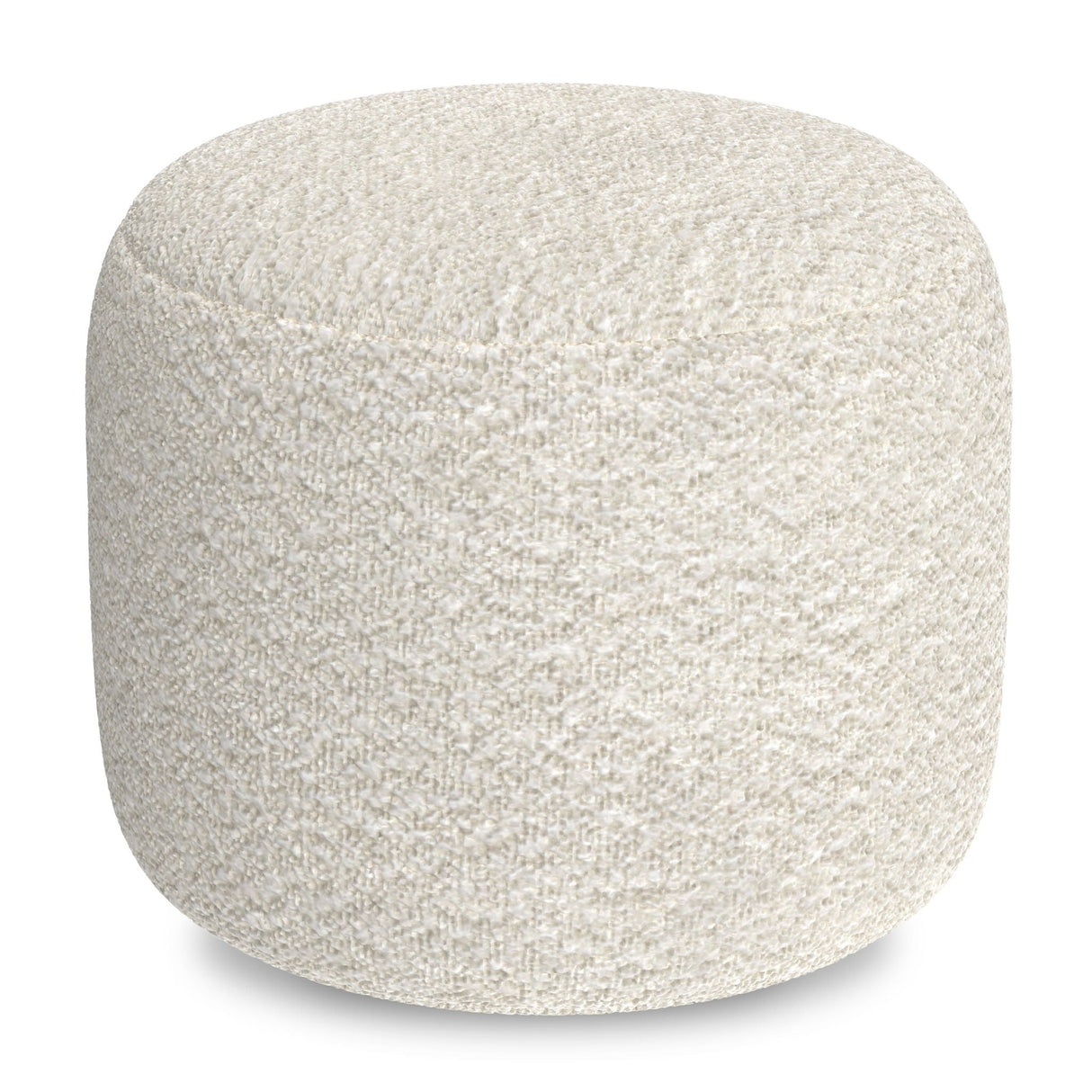 Chantal - Round Pouf - White