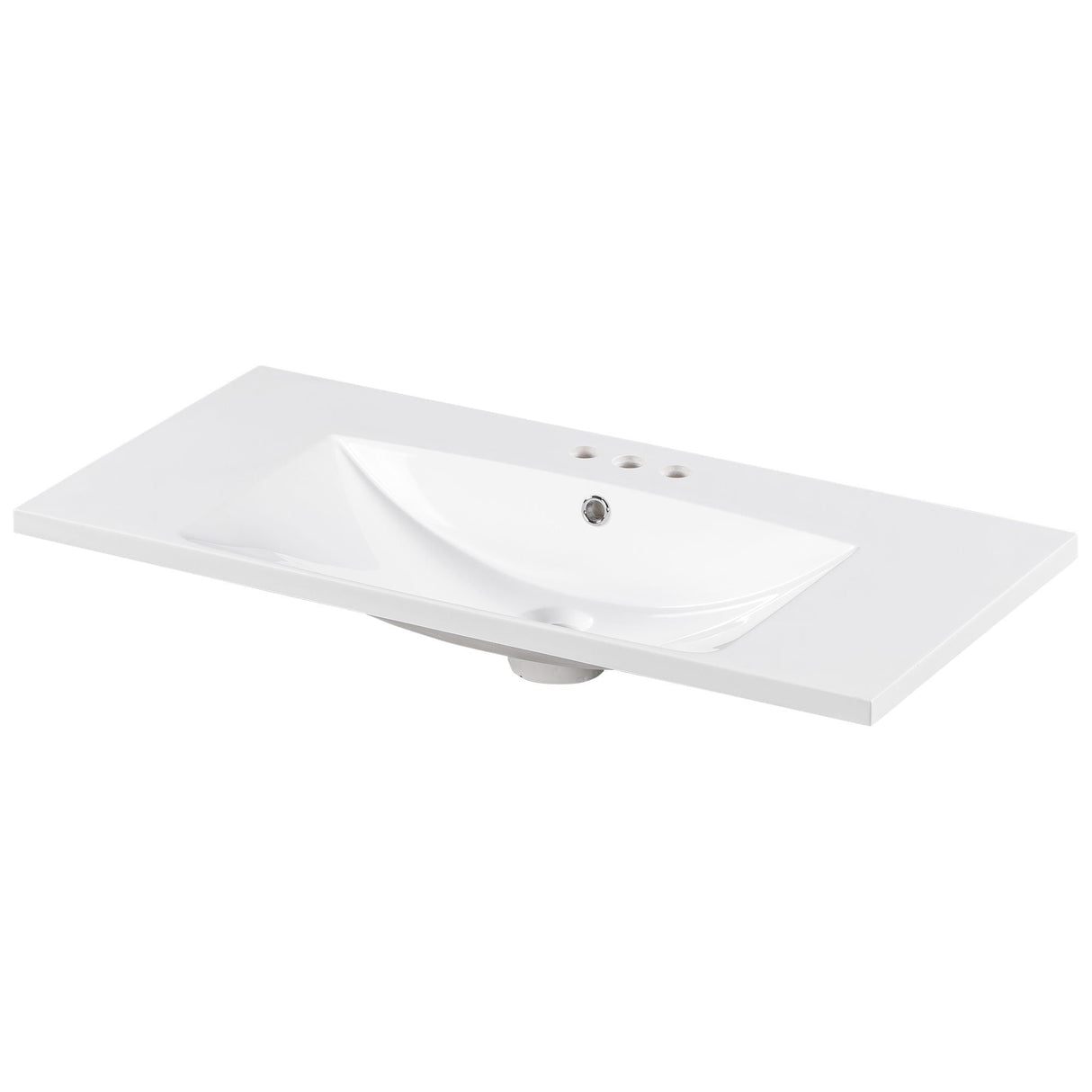 Single Bathroom Basin Sink Vanity Top with 3 Faucet Holes