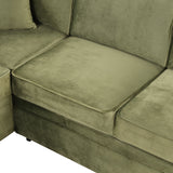 Virginia Green Velvet Convertible Sleeper Sofa with Hidden Storage Ottoman