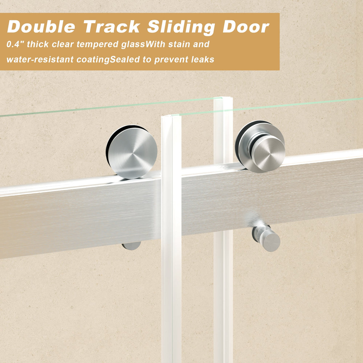 Frameless Sliding Glass Shower Doors 56-60" Width x 76" Height