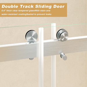 Frameless Sliding Glass Shower Doors 56-60" Width x 76" Height