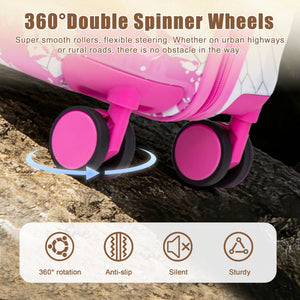 3-Piece Spinner Wheel Luggage Set (20"/24"/28") in Pink