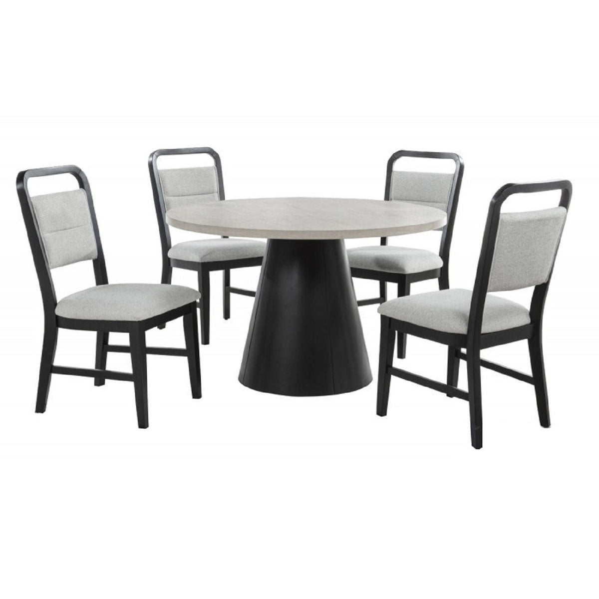 Dining Kitchen Side Chair With Curved Back Design (Set of 2) - Black / Gray