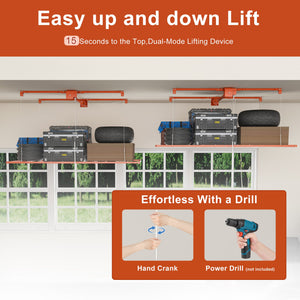 Orange Overhead Garage Storage Rack 3x6 FT