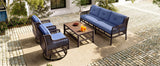GO 4 Pieces Patio Furniture Set with Swivel Chairs and Outdoor Wicker Sofas