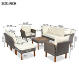 GO 9-Piece Patio Rattan Furniture Set