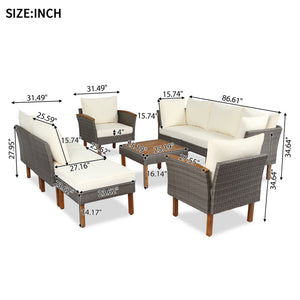 GO 9-Piece Patio Rattan Furniture Set