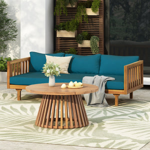 Claremont Patio Furniture Sets: 3-Seater Daybed + Acacia Wood Table