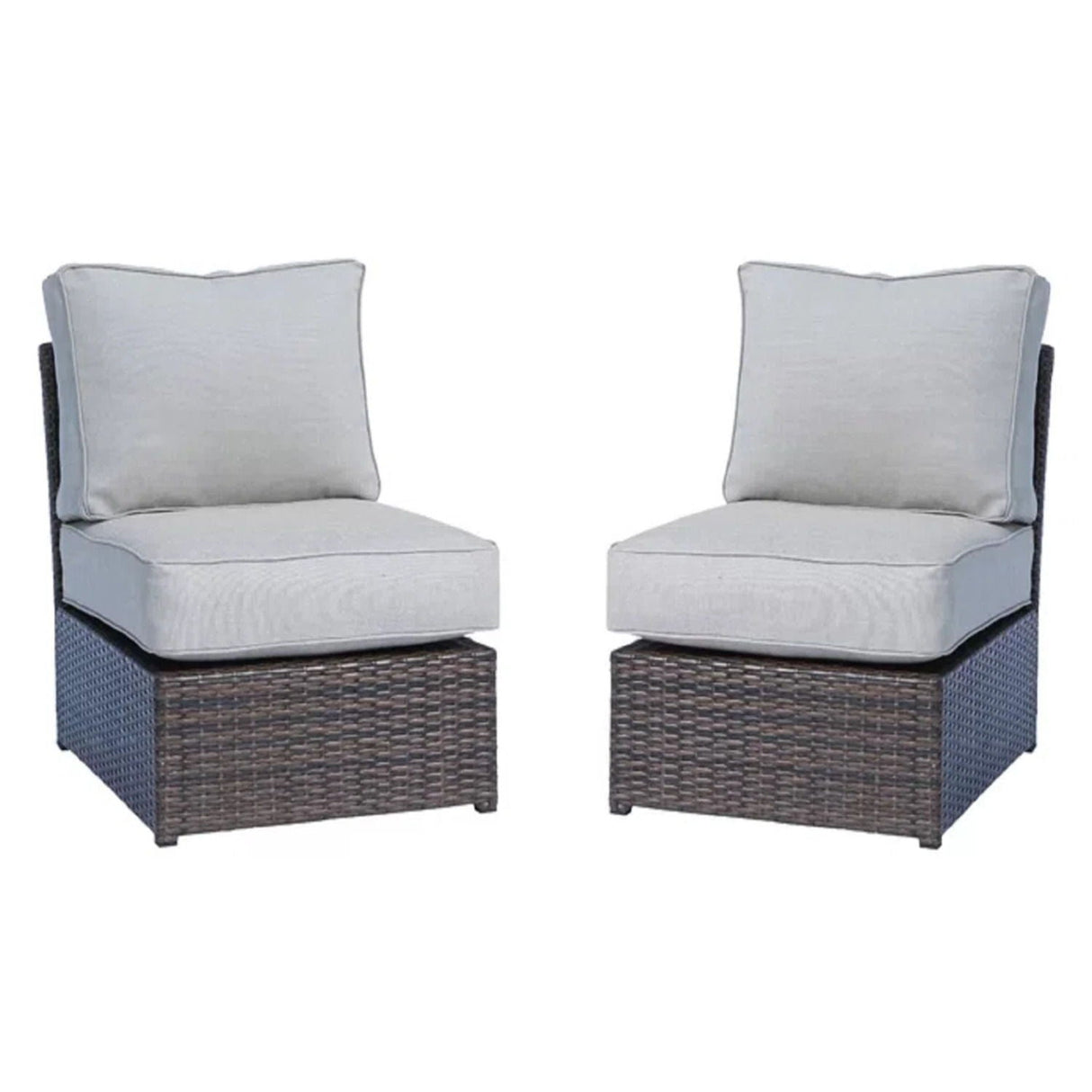 Comfortable Modern Patio Rattan Sectional Set With Cushions