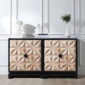 3D Geometric Double-Door Cabinet