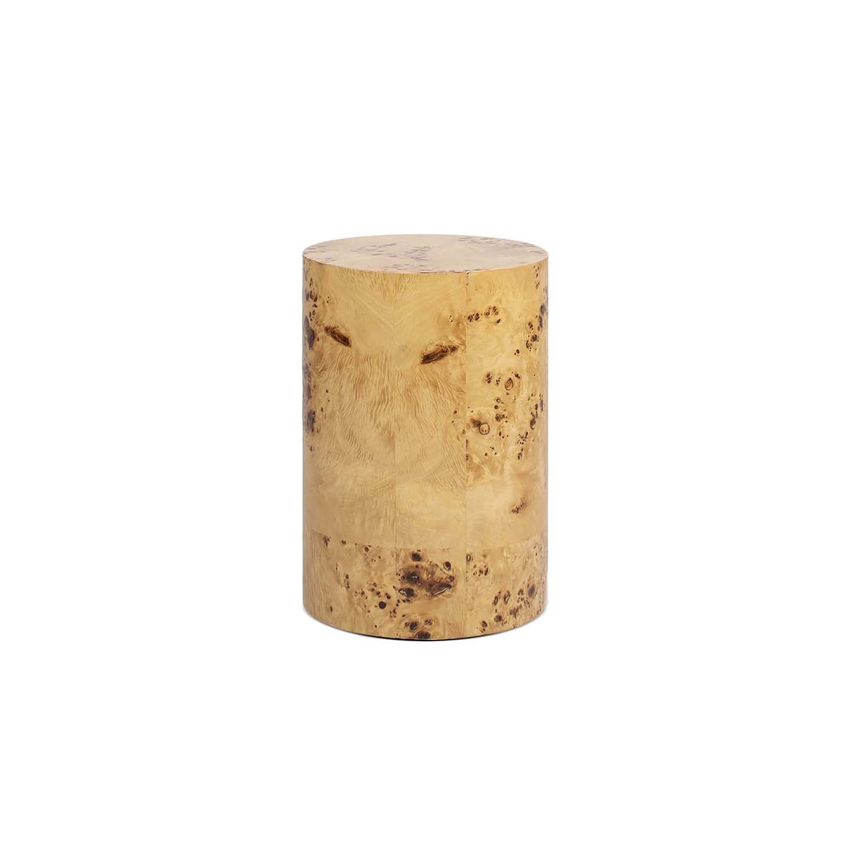 Nebula 22' Accent Pillar Side Table Warm Natural Brown Burl Wood