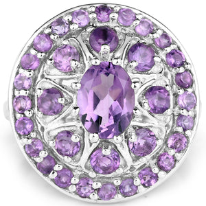 2.67 Carat Genuine Amethyst .925 Sterling Silver Ring