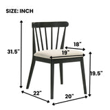Modern Spindle Back Dining Chairs, Set of 2