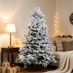 7 Ft Snow-Flocked PE/PVC Hybrid Christmas Tree