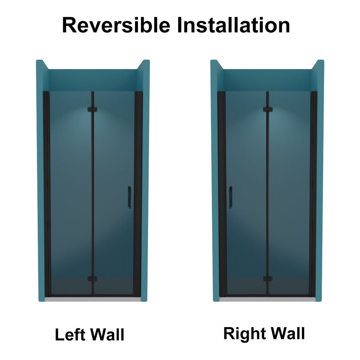 Bi-Fold Semi-Frameless Shower Doors In Matte With Clear Glass