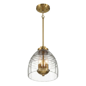 Ember - 3 Candle Lights Chain Pendant - Clear / Gold