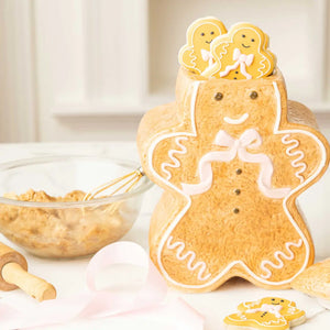 PINK BOW GINGERBREAD COOKIE JAR