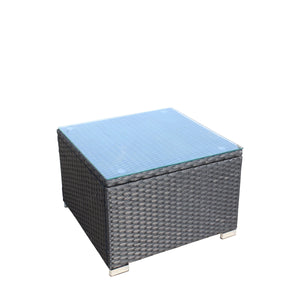 Outdoor 5-Piece PE Rattan Wicker Patio Sofa Set with Coffee Table