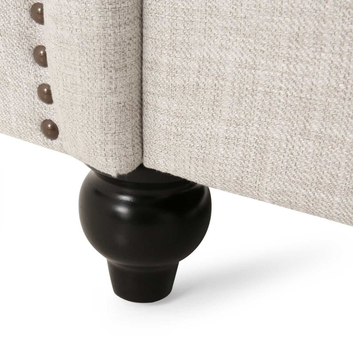 Chesterfield Club Chair Velvet Fabric Beige with Birch Wood Legs