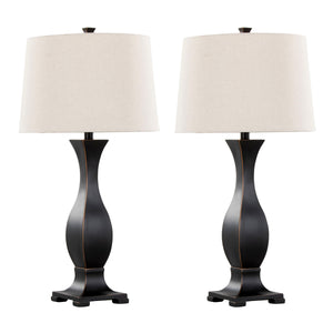 Riley 29" Contemporary Polyresin Table Lamp Set in Oil Rubbed Bronze